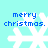 Four identical pixelated snowflakes on a light blue background with 'merry christmas.' text above each.
