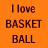 A static contact sheet showing two frames of a basketball-themed buddy icon with orange background and pixelated text.