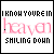 Static image of text reading 'I KNOW YOU'RE IN heaven SMILING DOWN' with pink and black lettering on white background.