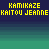 Pixelated anime-style character with blonde hair and purple eyes, surrounded by yellow text reading KAMIKAZE KAITOU JEANNE on a blue-green gradient background.