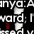 Black background with white text and red accents; partial words 'anya: A', 'ward; I''', 'FUCKIN', 'whore!', 'n arou' visible in pixelated font.