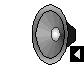 Animated sequence of speaker icons with changing musical notes and symbols in various colors against a gray background.