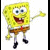 A 2x2 contact sheet of four animated frames featuring Spongebob Squarepants with text "I'M READY" in black and blue variations.