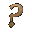 Brown question mark and exclamation point icons with pixelated textures, some showing subtle color variations in the lower sections.