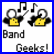 Pixelated band-themed buddy icon with yellow-and-black figures, musical notes, and text reading "Band" and "Geeks!" on white background.