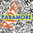 Pixelated image with orange 'RIOT' text, blue and yellow 'PARAMORE to the Max!!!' text, and a gray background.