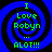 Four identical blue spiral backgrounds with black outlines and green text reading "I Love Robyn ... ALOT!!!" arranged in a