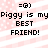 Pixelated text on a pink and white striped background with a small smiley face above the text.