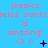Pixelated text and symbols on a bright blue background with pink, purple, and white elements.