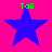 Four identical blue stars on a bright pink background with green text above each star reading "Toli".