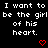 Black background with repeated white pixel text "I want to be the girl of his heart." and red pixel hearts.