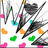 Pixelated icon with multiple dark gray figures holding long objects, surrounded by colored shapes on white background.