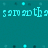 Pixelated teal background with scattered cyan and black dots, displaying partial text fragments in light blue pixel font.