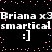 Pixelated text and emoticons on black background with pink dots, repeated in two identical
