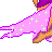 Animated contact sheet of a cartoon woman in purple dress with pink skirt, showing multiple frames including full-body pose and close-up headshot, accompanied by repeated text "will you be my prince" over lip graphics.