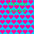 Pixelated heart pattern with gradient colors and green text reading "Mikaila Rocks" on a blue background.