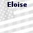 Four identical display the name 'Eloise' in dark blue pixelated text over a light gray striped background with scattered white dots