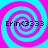Four identical spiral patterns in cyan and magenta with black text 'Erin©3333' overlaid on each quadrant.