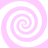 Four pink and white spiral patterns arranged in a symmetrical with a central pink cross connecting them