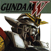 Two side-by-side Gundam V anime character illustrations with 'GUNDAM' text and red 'V' symbols, one showing a robot head in profile, the other a female character.
