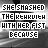 Black-and-white animated icon with repeated text 'SHE SMASHED THE PEARL WITH HER FIST BECAUSE' and 'STARTING TODAY SHE'S NEVER LOOKING BACK.'