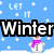 Pixelated winter-themed icon with snowflakes, a snowman, and text reading 'Let It Winter is Cold' across four