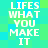 Pixelated text on a green and blue background with repeated phrases