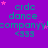 Purple background with repeated cyan text 'crdc dance companyy' and '<333', pink stars scattered throughout, gray rectangle in bottom-right corner.