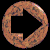 A bronze-colored circular icon with a black right-pointing arrow, shown in multiple states including rotation and partial views.