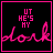 24 identical square with black backgrounds, each containing pink text and a stylized 'dork' graphic