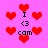 Pixelated red hearts and text 'I <3 cam' on a pink background with animated heart shapes shifting positions.