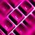 Pixelated abstract composition of intersecting white lines on a pink and purple gradient background with scattered dark patches.