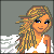 Pixel art contact sheet showing a female angel character in white lingerie with wings, displayed across three frames of an animation sequence.