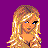 Pixel art contact sheet showing a female character in multiple poses with overlaid text on a purple background.