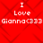 Red background with dark red diamond pattern, white text reading "I Love Gianna<333" repeated in four identical quadrants.