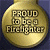 A contact sheet of two animated frames showing a golden fireman's badge with text and green website branding on dark background.