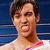 Static 50x50 pixel icon showing a close-up of a person's face with dark hair, light skin tone, and visible mouth teeth against blue background.