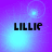 Pixelated text 'LILLIE' on a purple-to-blue gradient background with shifting light effects.