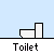 Animated sequence showing a yellow-shirted figure interacting with a white toilet against light blue background, labeled 'Toilet' beneath each frame.