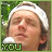 Animated contact sheet of three frames showing a person with a white headband and microphone against green foliage, displaying text changes in pixelated font.