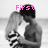A grayscale image of a person with long hair holding a star-shaped object, with pink text above the head changing from 'First' to 'Love'.
