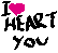 Pixelated static icon with black text and a pink heart symbol on white background.