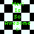 Green text reading "Meri Is So Awesome :" on a black-and-white checkered background with diamond-shaped