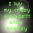 Green pixelated text on a dark background with light effects, displaying 'I luv my crazy freinds!!!! stay breezy' in four