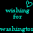 Cyan pixelated text 'wishing for' appears twice with a heart symbol above, repeated horizontally on black background.