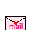 Pixel art contact sheet of a pink animated email icon with heart symbol and character head peeking from envelope, displayed in 3x2 grid on gray background.
