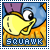 Pixelated cartoon bird with blue head, yellow beak, and orange body displays multiple facial expressions beneath 'SQUAWK' text.