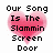 Two side-by-side pixelated heart-shaped icons with black text over pink gradient backgrounds, each displaying distinct phrases.