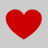 Four red heart shapes arranged in a two-by-two on a light gray background, each heart with a smooth curved outline and uniform fill color