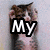 A static image with four distinct sections showing a cat, heart symbol, and text "My Site Rocks!" in pixelated style.